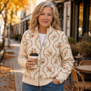 NOOR | DELICATE FLORAL VINE CARDIGAN FOR WOMEN