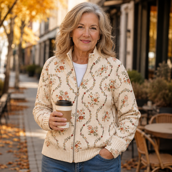 NOOR | DELICATE FLORAL VINE CARDIGAN FOR WOMEN