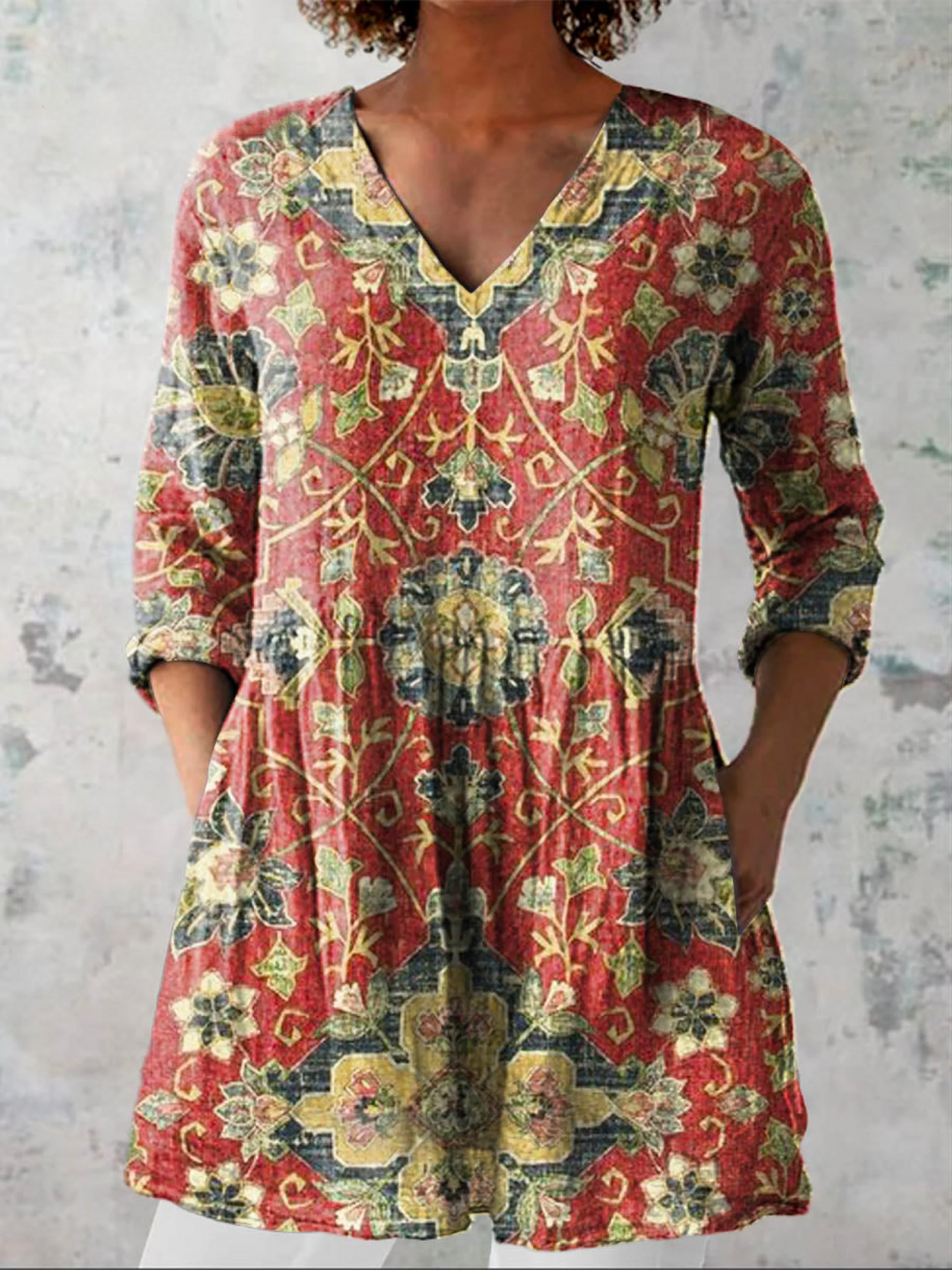 LEA | LONG V-NECK BLOUSE FOR WOMEN
