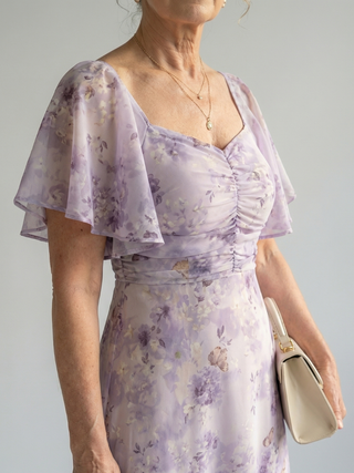 VAELIS | FLUTTER SLEEVE MIDI DRESS FOR WOMEN