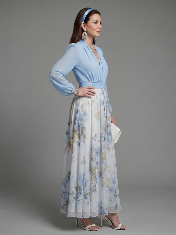 AUGUSTA | NECK SHEER MAXI DRESS FOR WOMEN