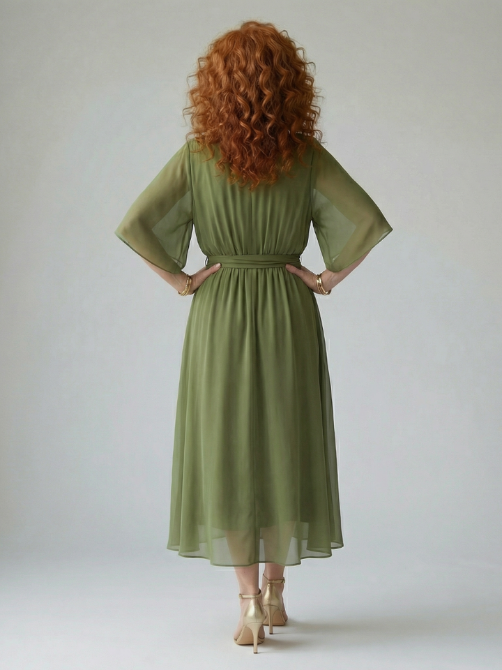 ELRIC | LIGHT DRAPE MIDI DRESS FOR WOMEN