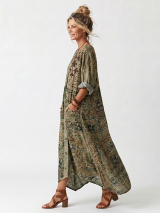 ALETA | BUTTON FRONT MIDI DRESS FOR WOMEN