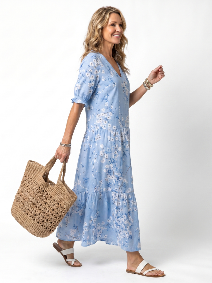 ALORA | FLORAL PRINT MIDI DRESS FOR WOMEN