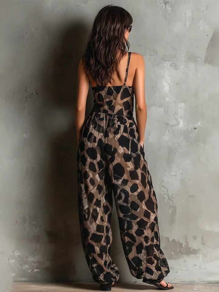 CONSTANCE | LEOPARD PRINT WIDE-LEG JUMPSUIT FOR WOMEN