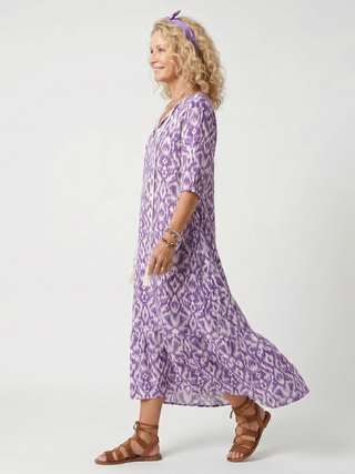 PENELOPE | PRINTED TASSEL MIDI DRESS FOR WOMEN