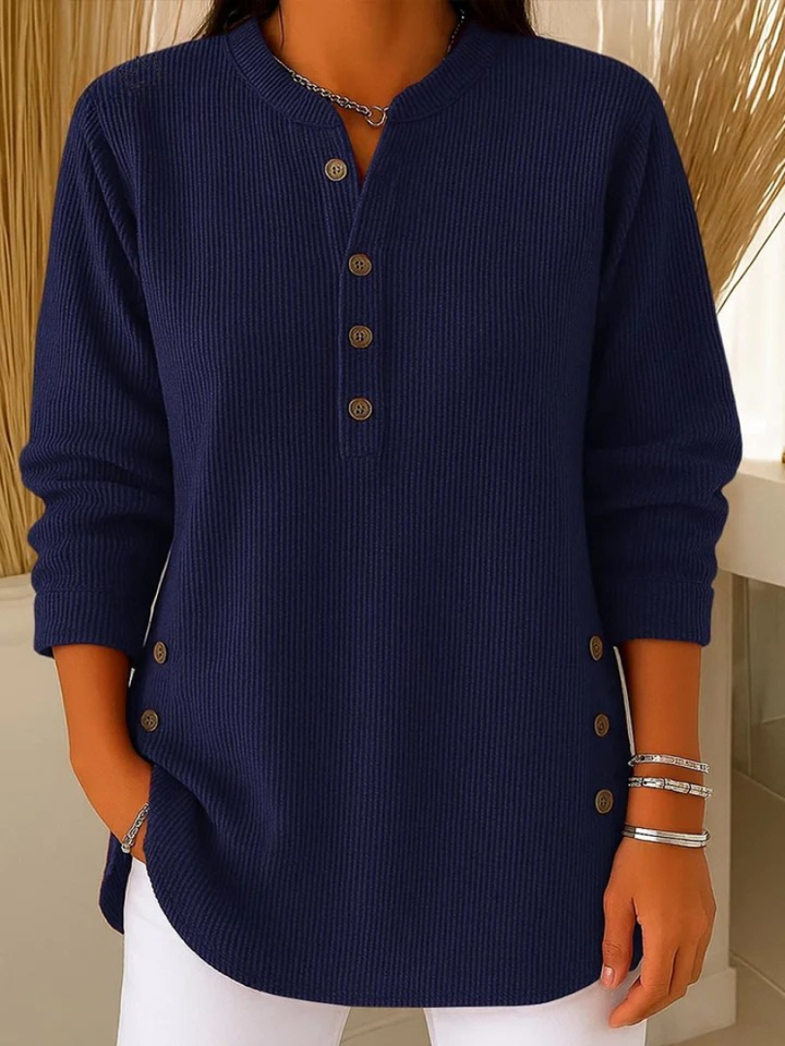 INGRID | BUTTON HENLEY TUNIC FOR WOMEN
