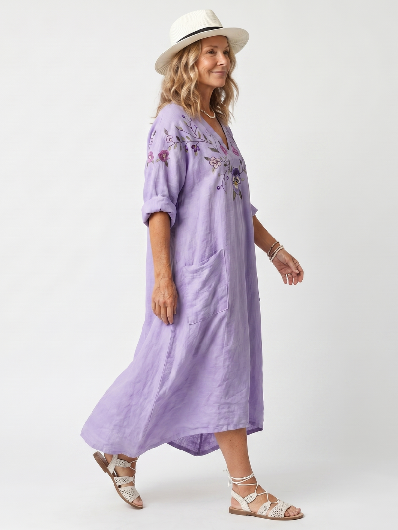 TAVI | FLORAL OVERSIZED MIDI DRESS FOR WOMEN