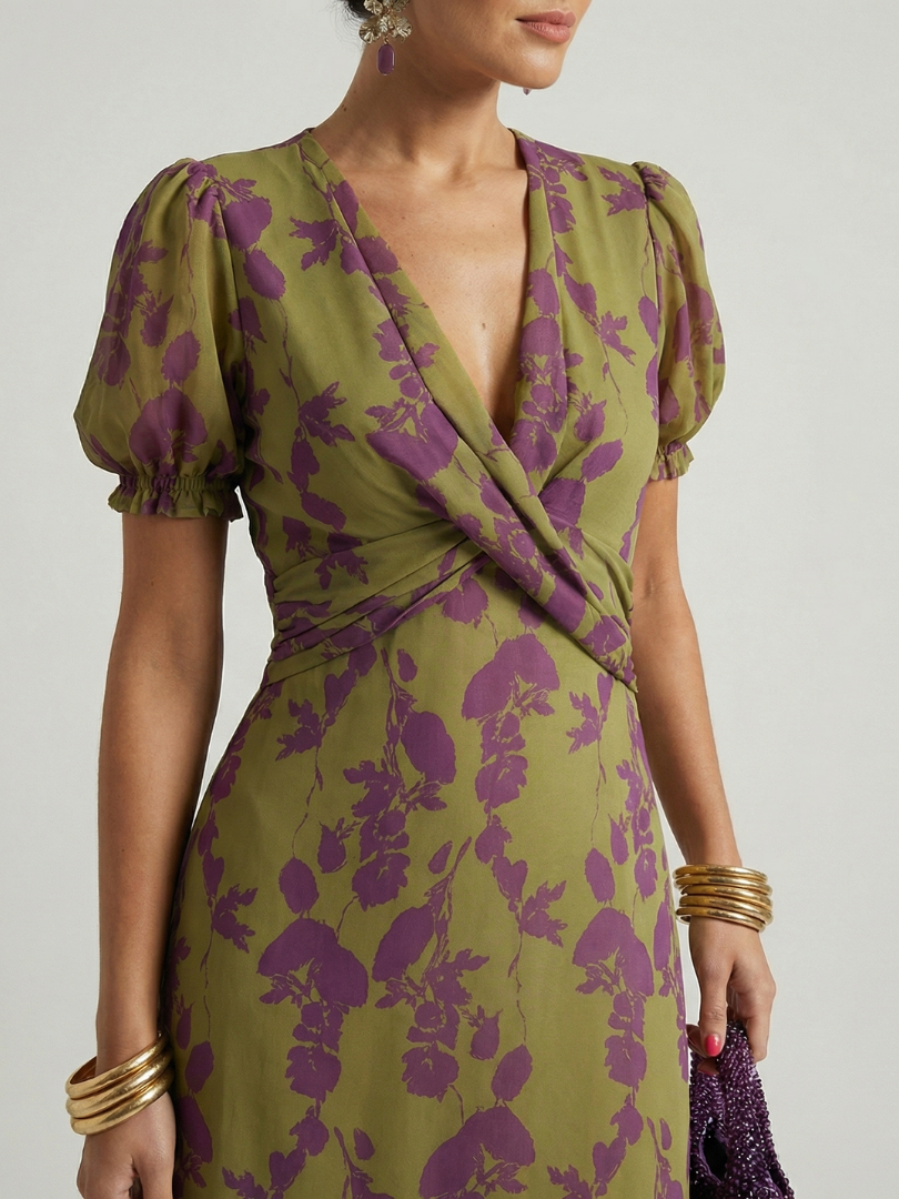 JADWIGA | RELAXED FLORAL MIDI DRESS FOR WOMEN