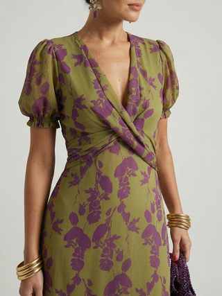 JADWIGA | RELAXED FLORAL MIDI DRESS FOR WOMEN