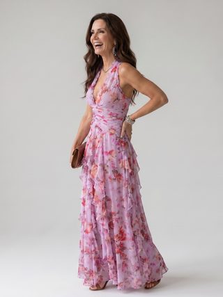 NORI | HALTER NECK MAXI DRESS FOR WOMEN