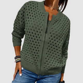 GRACE | KNITTED ZIPPER CARDIGAN FOR WOMEN