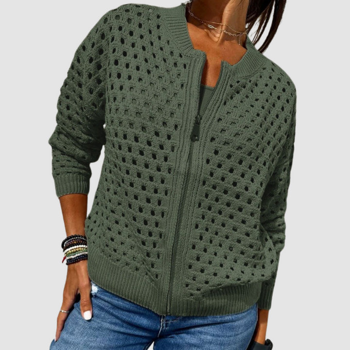 GRACE | KNITTED ZIPPER CARDIGAN FOR WOMEN