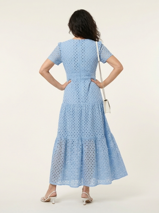 BRIELLE | NECK SLEEVE TIERED DRESS FOR WOMEN