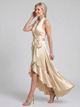 HONORA | HALTER NECK MIDI DRESS FOR WOMEN