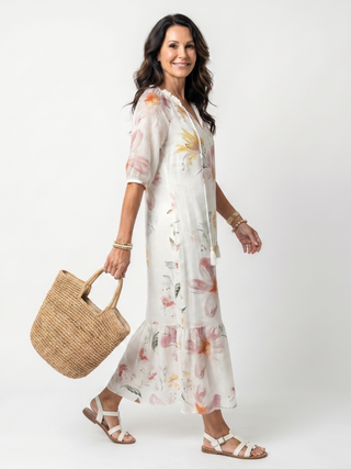 NOA | FLORAL TIERED MIDI DRESS FOR WOMEN