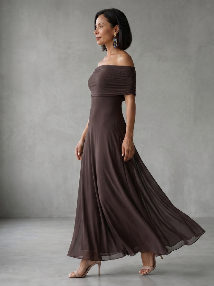 JUNE | OFF DRAPED MIDI DRESS FOR WOMEN