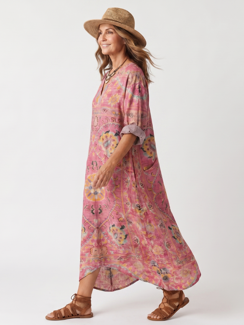 TILDA | ABSTRACT PRINT MIDI DRESS FOR WOMEN