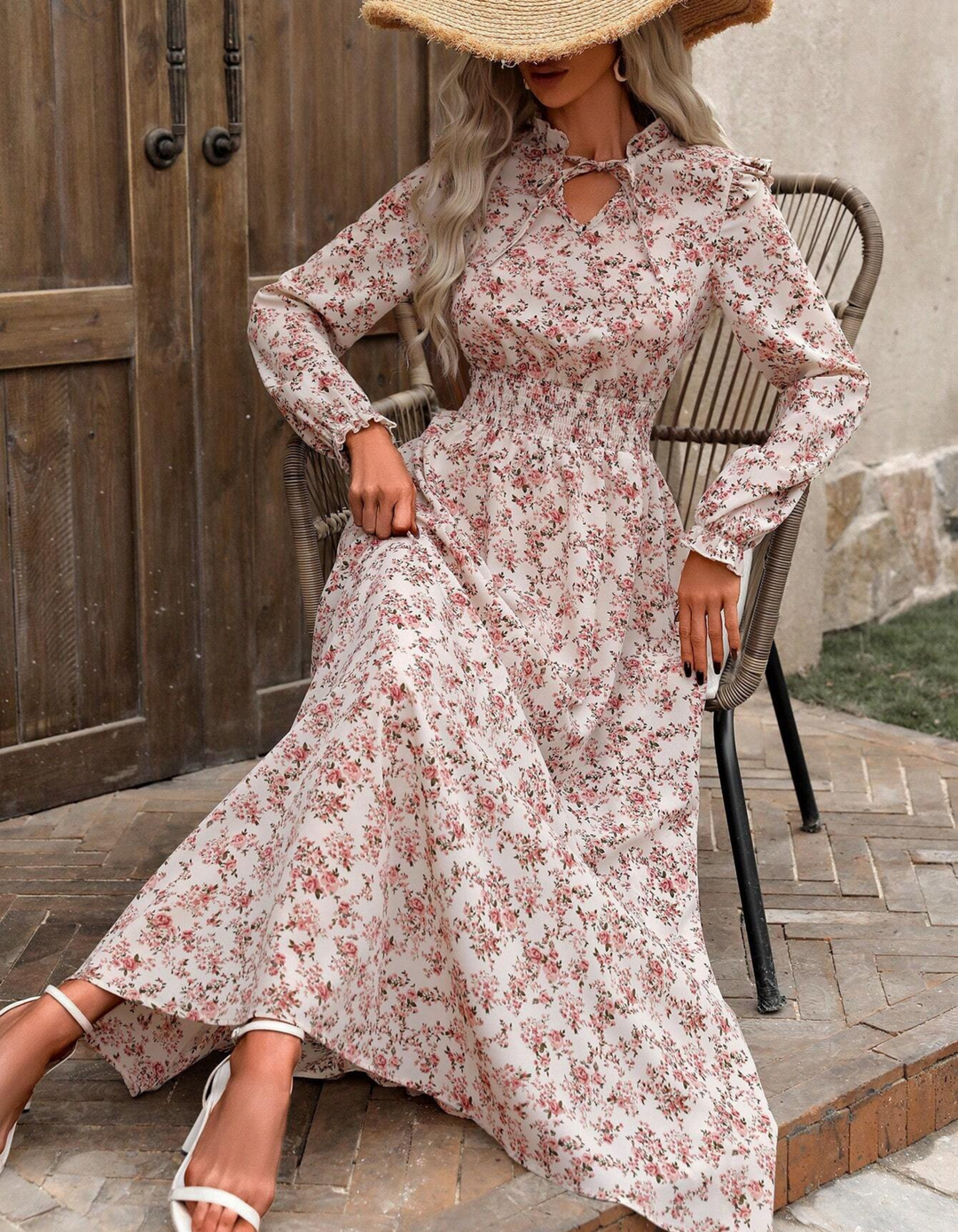 PERNILLE | ROMANTIC LONG-SLEEVE MAXI DRESS FOR WOMEN