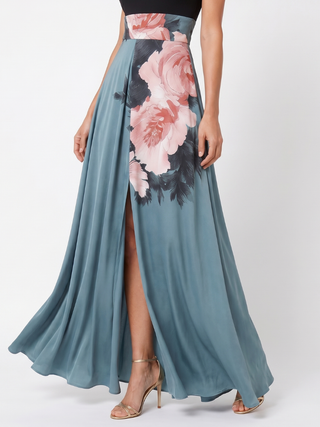 OLYMPAS | HALTER BODICE MAXI DRESS FOR WOMEN