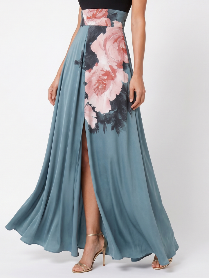 OLYMPAS | HALTER BODICE MAXI DRESS FOR WOMEN