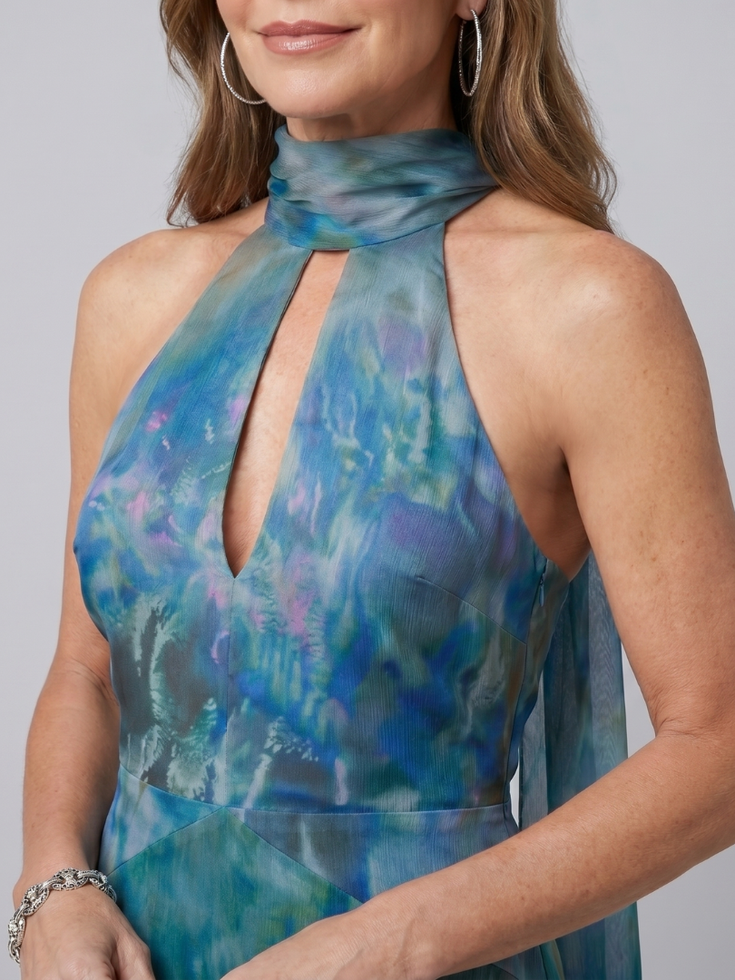 JUNIPER | KEYHOLE HALTER MAXI DRESS FOR WOMEN