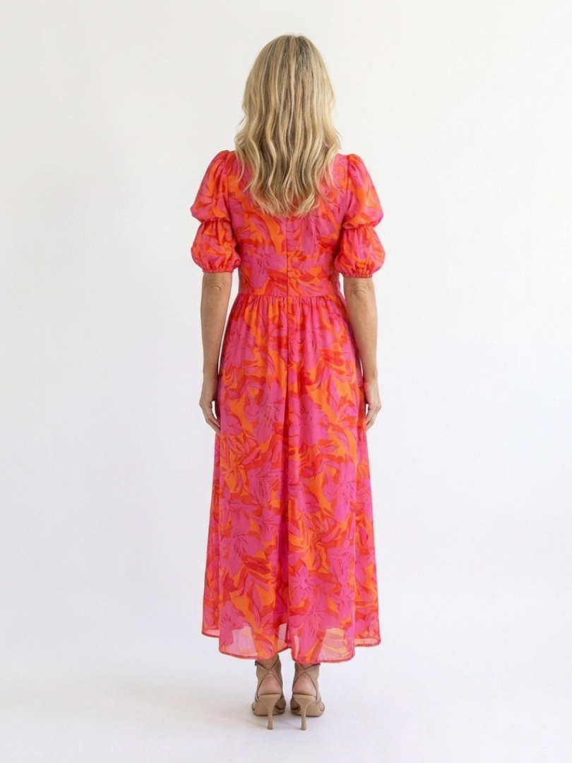 DAGNY | NECK SLEEVE MIDI DRESS FOR WOMEN