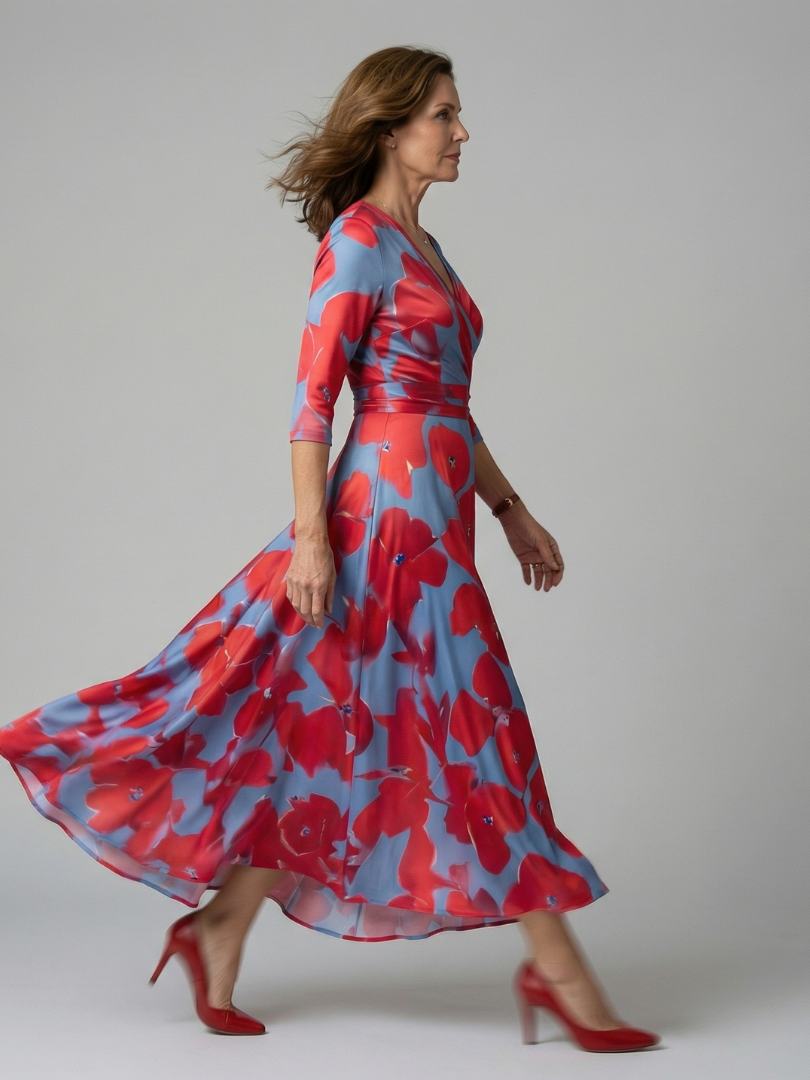 ILONA | FLORAL WRAP MAXI DRESS FOR WOMEN
