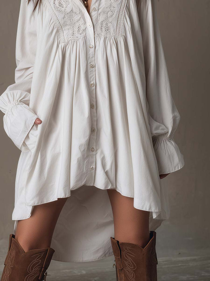 LUCIA | LACE DETAIL SHIRT DRESS FOR WOMEN