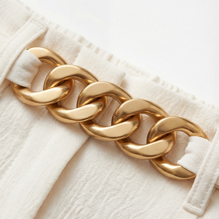 FLORENZA | GOLD WIDE LEG TROUSERS FOR WOMEN