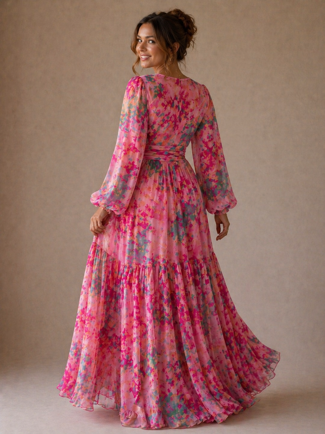 GRETA | WRAP FLORAL PRINT DRESS FOR WOMEN