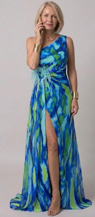 ILONA | VIBRANT DRAPED DRESS FOR WOMEN