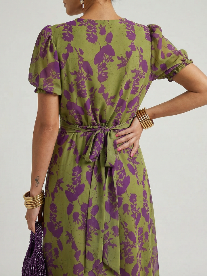 JADWIGA | RELAXED FLORAL MIDI DRESS FOR WOMEN