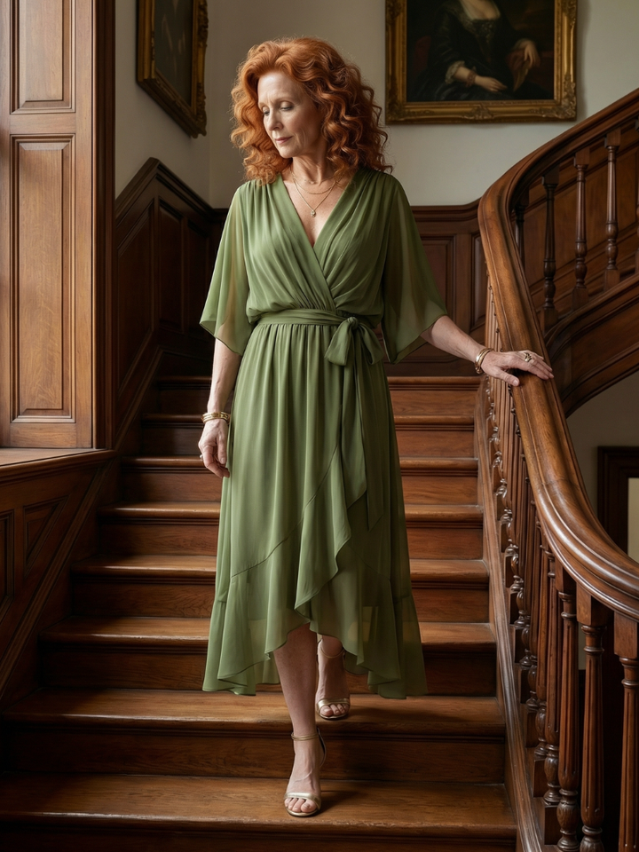 ELRIC | LIGHT DRAPE MIDI DRESS FOR WOMEN