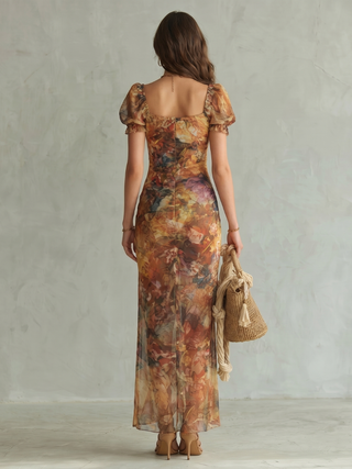 CIEL | RUFFLED SLEEVE MIDI DRESS FOR WOMEN