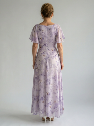 VAELIS | FLUTTER SLEEVE MIDI DRESS FOR WOMEN