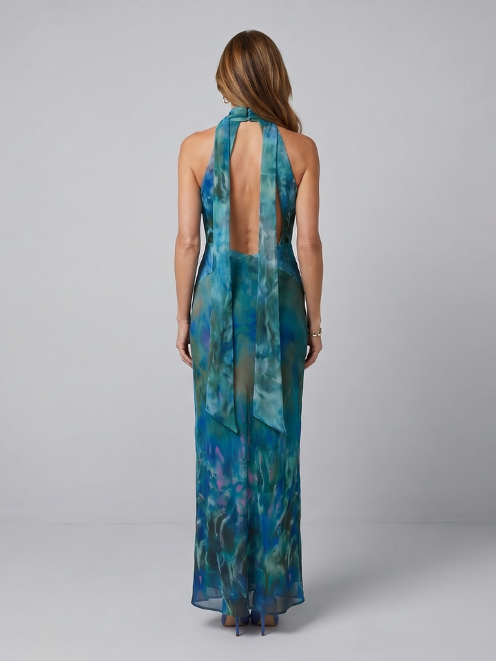 JUNIPER | KEYHOLE HALTER MAXI DRESS FOR WOMEN