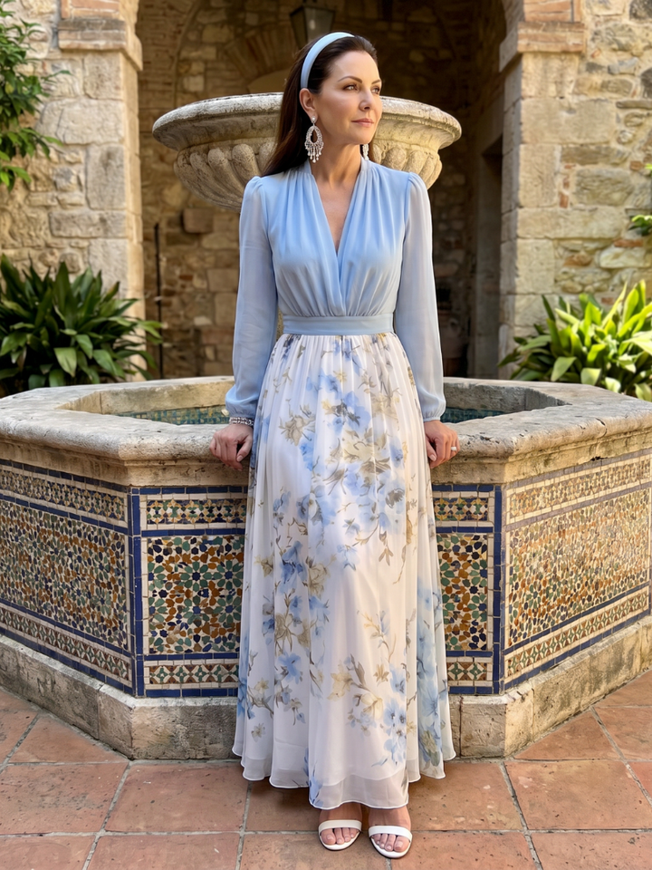 AUGUSTA | NECK SHEER MAXI DRESS FOR WOMEN
