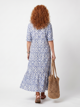OTTOLINE | TASSEL NECK MIDI DRESS FOR WOMEN