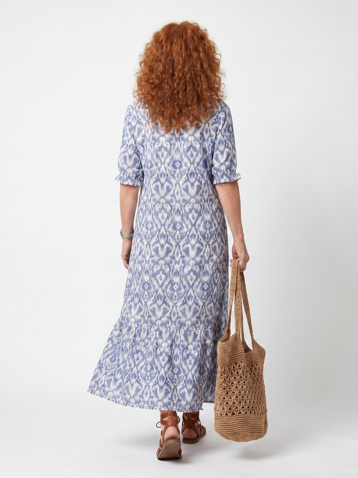 OTTOLINE | TASSEL NECK MIDI DRESS FOR WOMEN