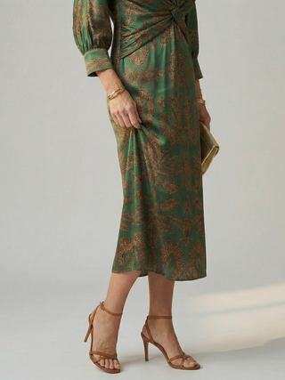 LUNE | NATURAL WRAP MIDI DRESS FOR WOMEN