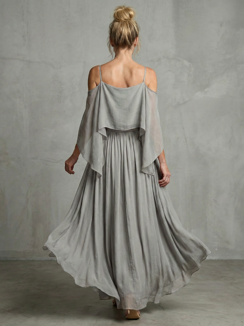 MARISOL | LAYERED DRAPE COLD TOP FOR WOMEN