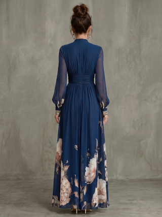 ZIVA | PLEATED SHEER MAXI DRESS FOR WOMEN