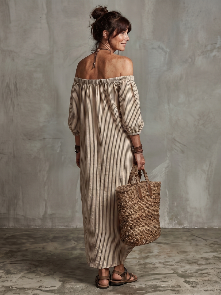 EUPHEMIA | STRIPED PATTERN MAXI DRESS FOR WOMEN