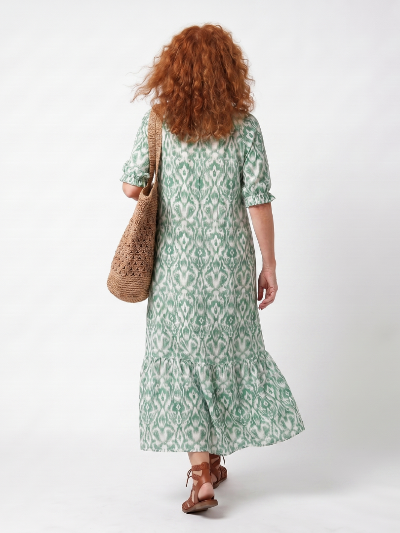 ILARA | PATTERN NECK MIDI DRESS FOR WOMEN