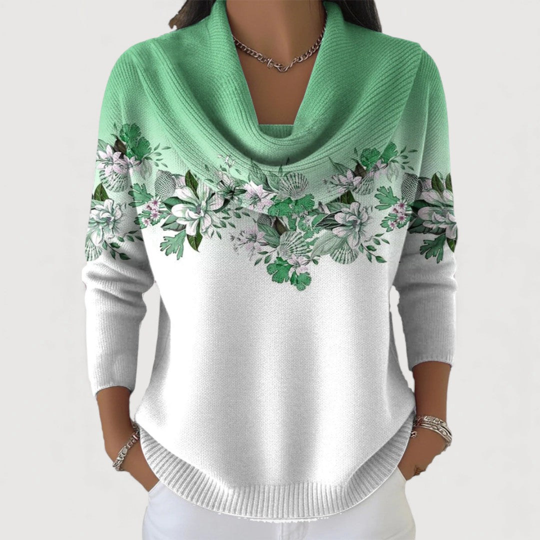 KALANI | FLORAL TURTLENECK SWEATER FOR WOMEN