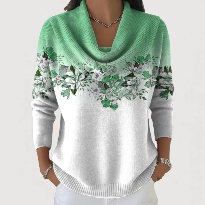 KALANI | FLORAL TURTLENECK SWEATER FOR WOMEN