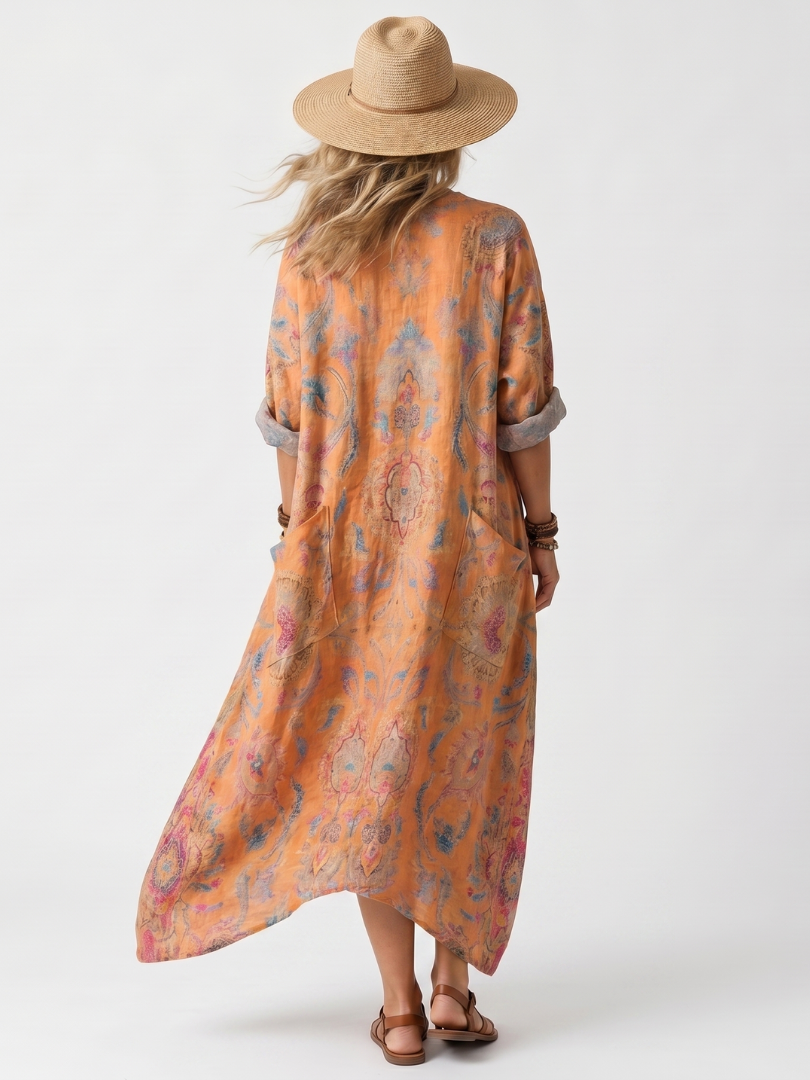 REMI | NOTCH NECK MIDI DRESS FOR WOMEN