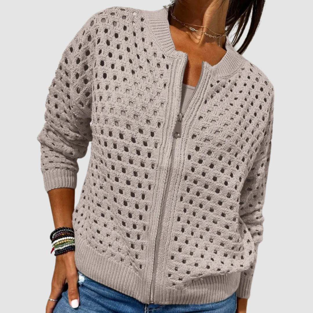 GRACE | KNITTED ZIPPER CARDIGAN FOR WOMEN