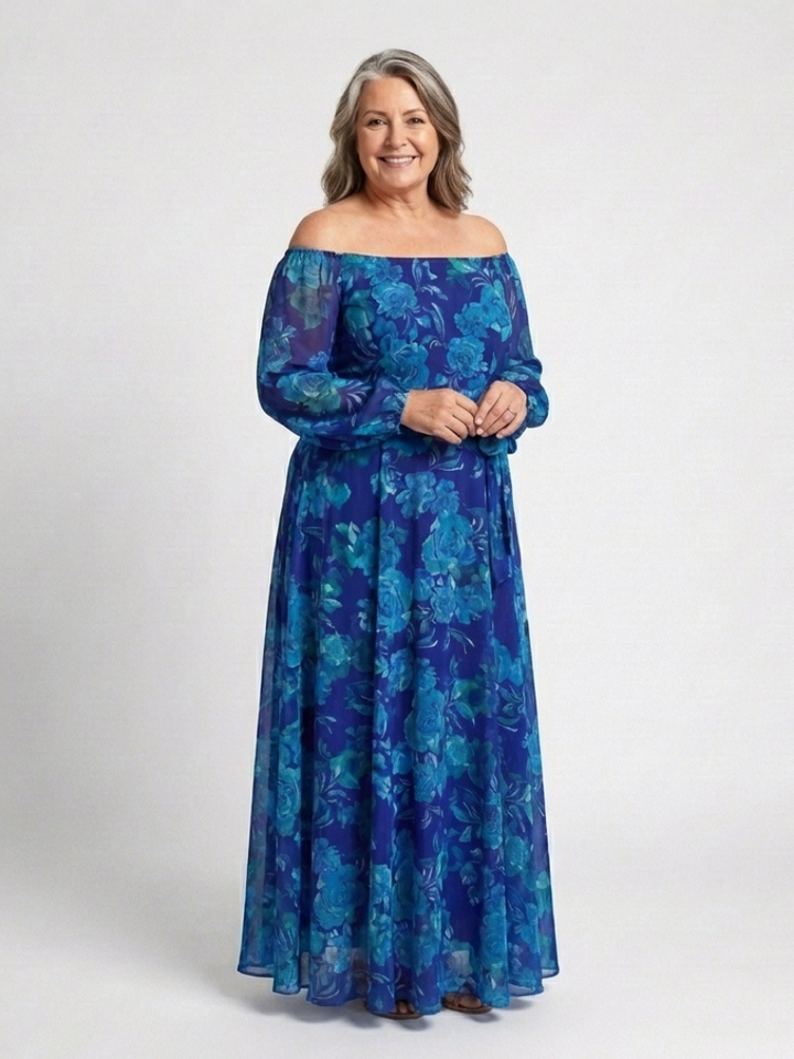 CECILE | OFF SHOULDER MAXI DRESS FOR WOMEN